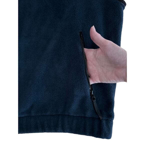 Trail Designs Navy Blue Mock Neck Full Zip Fleece Vest  Zippered Pockets XL - Picture 4 of 10